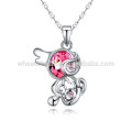 Candy Dog Collier en cristal sterling en argent sterling pour filles